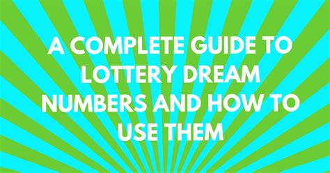 How to Dream of Winning Lottery Numbers.